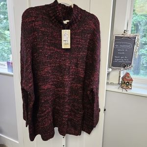 Sejour NWT sweater red and black marled